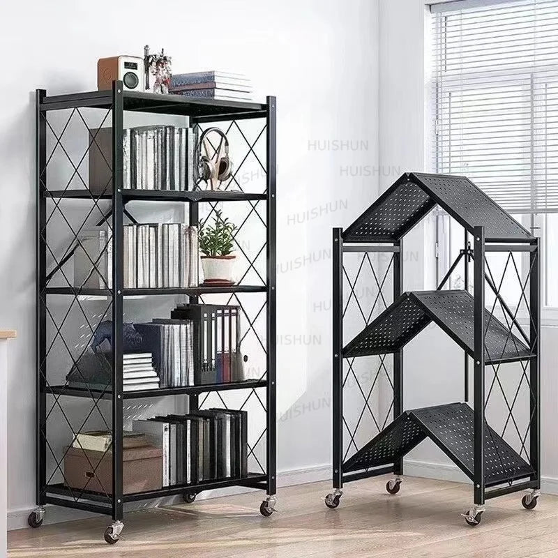 No installation required, foldable kitchen storage rack, household goods multi-layer microwave oven storage rack