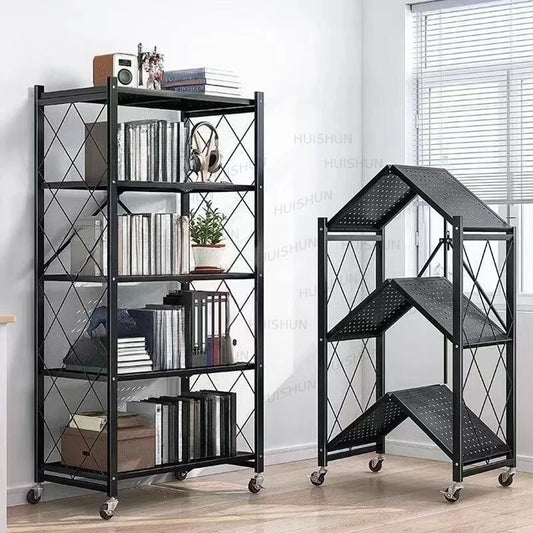 No installation required, foldable kitchen storage rack, household goods multi-layer microwave oven storage rack
