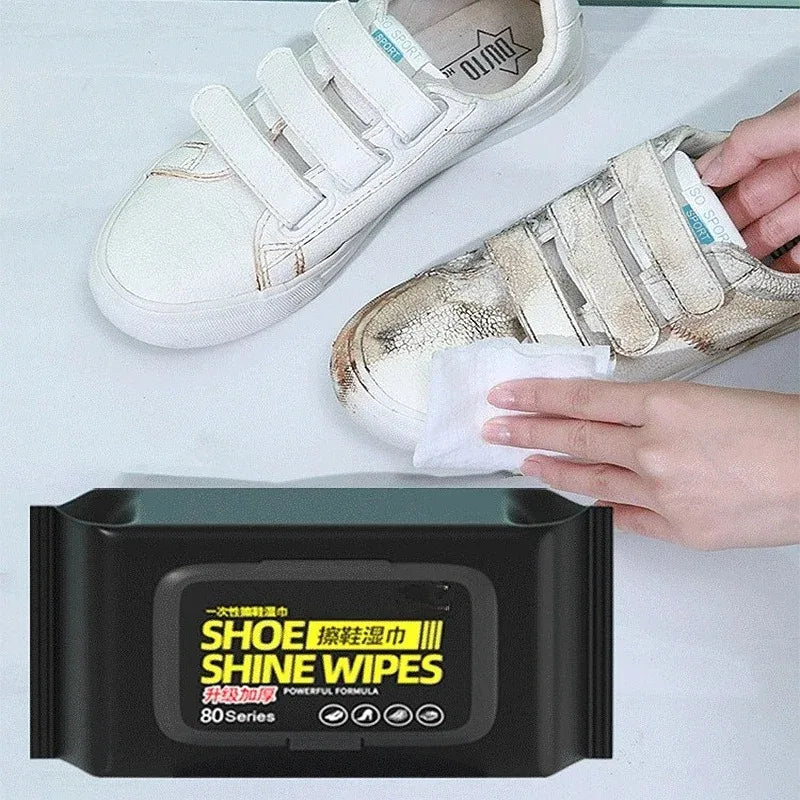 Shoe Sneaker Wipes Cleaner Quick Wipes Disposable Travel Portable Removes Dirt Stains Quick Wet Wipes for Shoe Care 80 Pcs