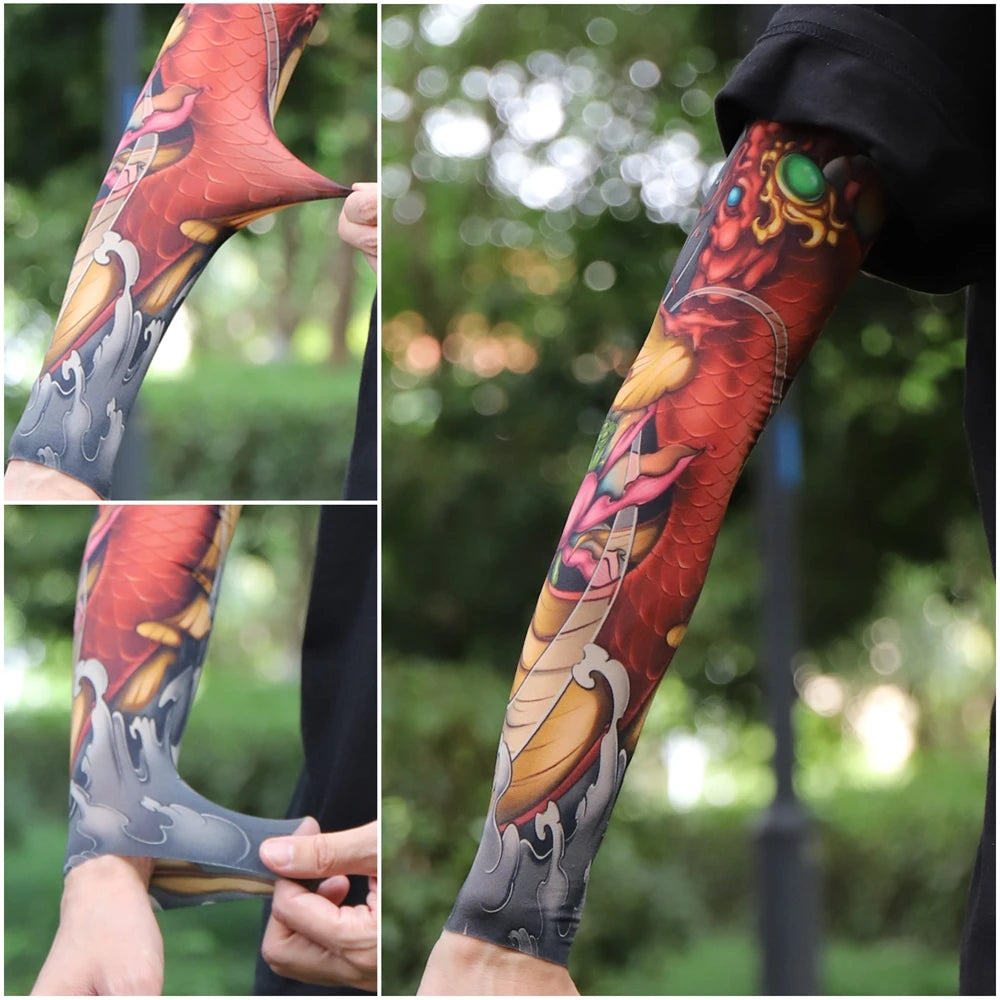 1PC Ultra thin seamle Tattoo  Sleeves Arm For Men Women Cool Travel Cycling Elastic Scratch Resistant Sunscreen Arm
