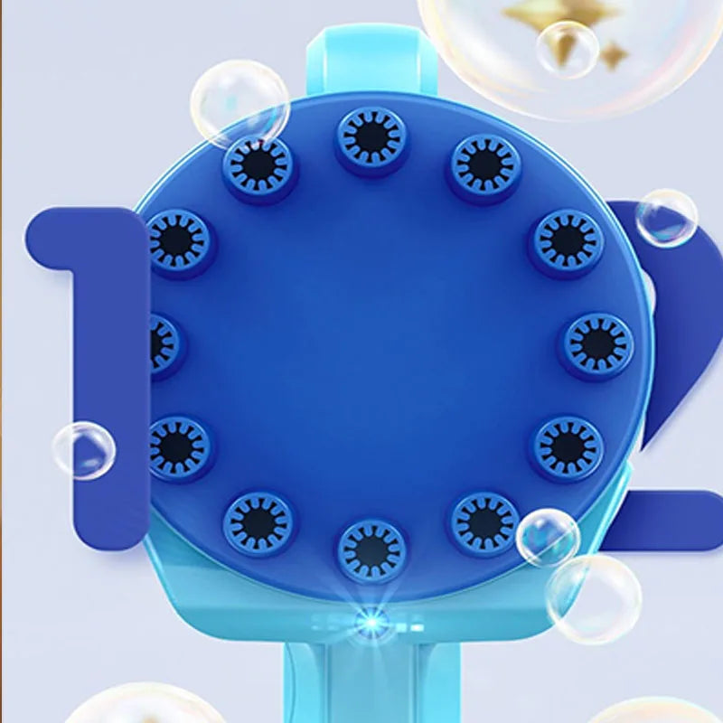 12-Holes Automatic Gatling Bubble Guns For Kids Electric Bubble Machine For Outdoor Summer Children Toys Boys Girls Birthday Gif