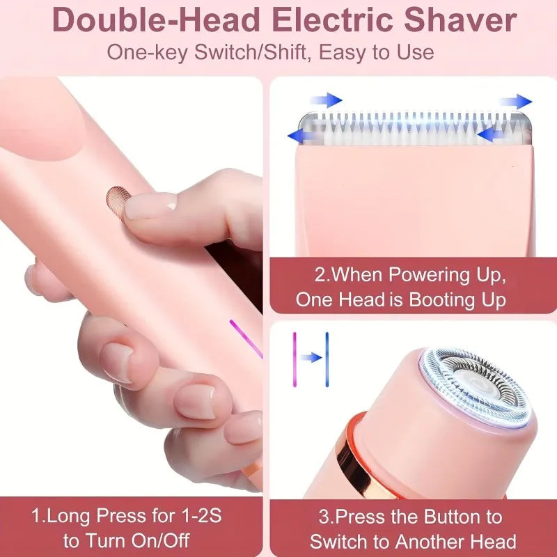 Electric Shaver for Woman Double Head Dual Purpose Razor Body Underarm Bikini Skin and Body Care Appliances Adults Women Tools
