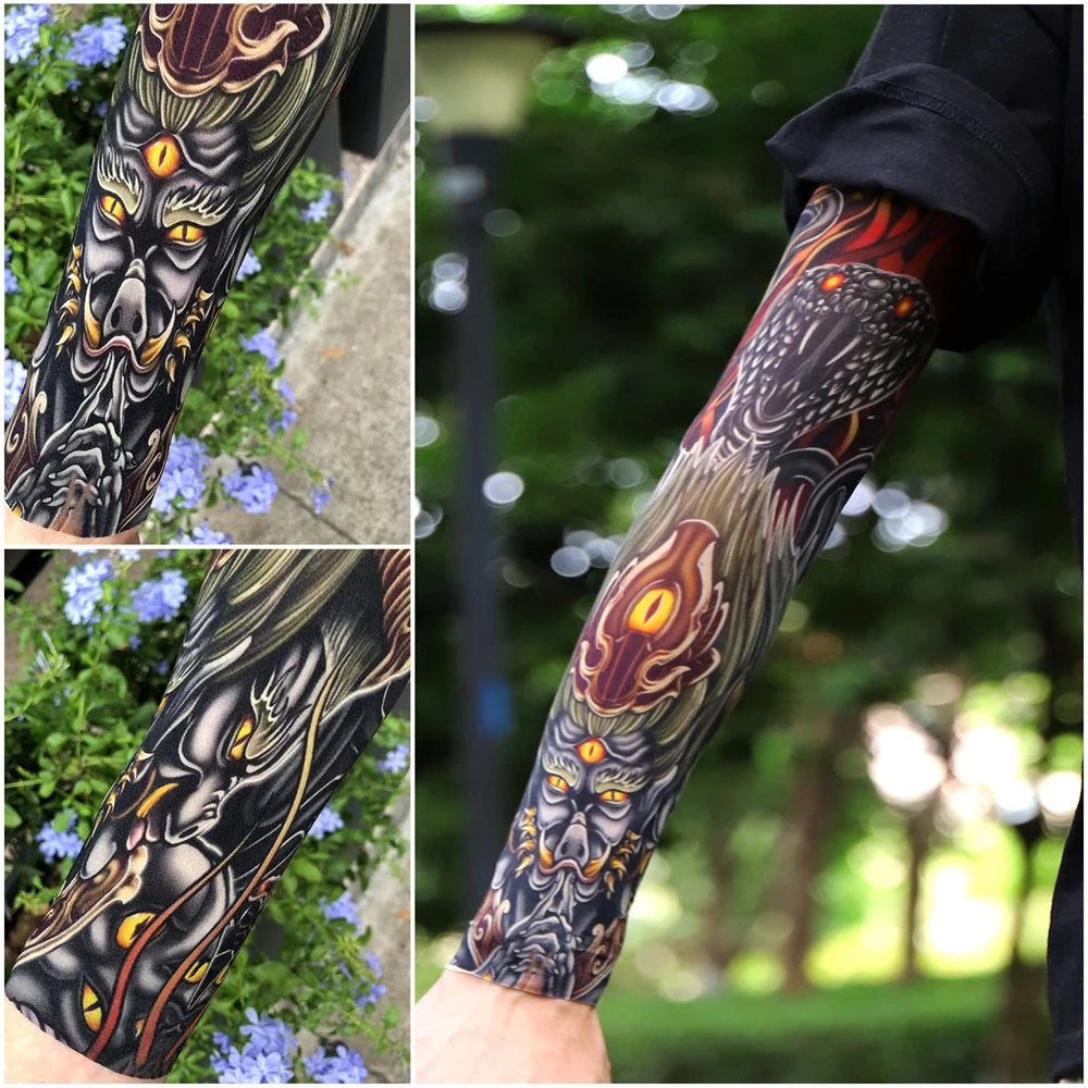 1PC Ultra thin seamle Tattoo  Sleeves Arm For Men Women Cool Travel Cycling Elastic Scratch Resistant Sunscreen Arm