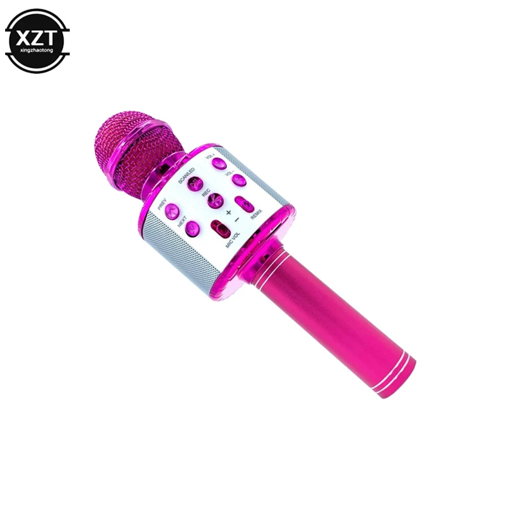 WS858 Wireless Karaoke Microphone Bluetooth Portable KTV Speaker with Dance LED Recording Function phone Karaoke Live Microphone