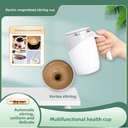 Lazy Coffee Stirring Cup Auto Stirring Cup Magnetic Rotating Electric Milk Cup Mark Cups 304 Stainless Steel 380ml Coffee Mug
