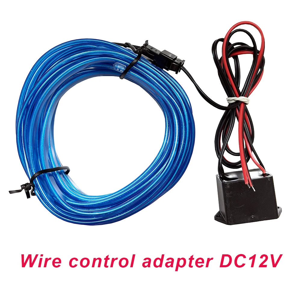 Neon LED Car Interior Lighting Strips Auto LED Strip Garland EL Wire Rope Car Decoration lamp Flexible Tube 12V
