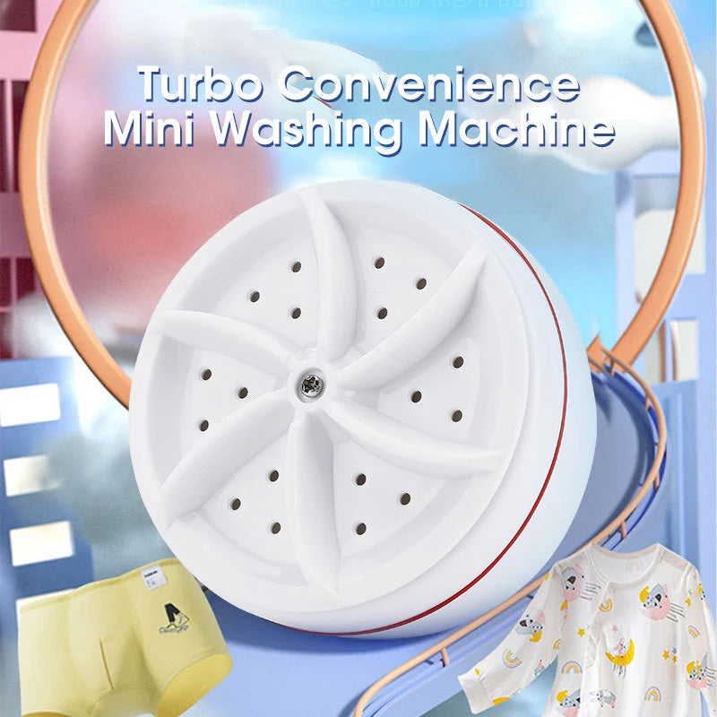 Portable Mini Turbo Washer USB Powered Cleaning Washing Machine for Underwear Socks Mini Ultrasonic Turbo Washer for Home Travel