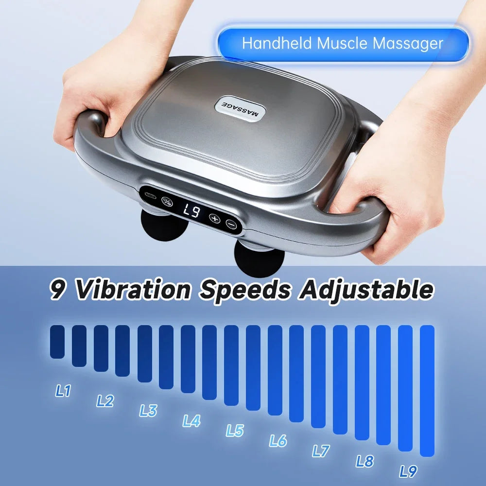 6 Heads Electric Fascia Gun Muscle Massager Handheld Muscle Relaxation Professional Vibration Body Neck Massage Gun Relief Pain