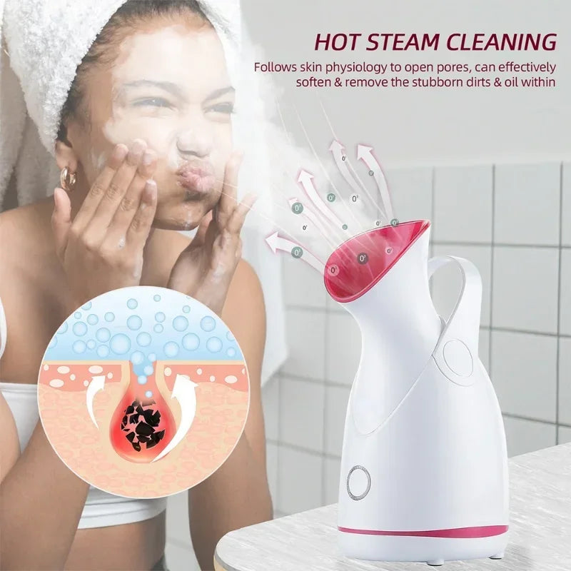 Nano Steam Face Steamer, Hot Compress, Heating Sprayer, Skin Moisturizing, Humidifier, Pore Deep Cleaning, Hydration Nebulizer