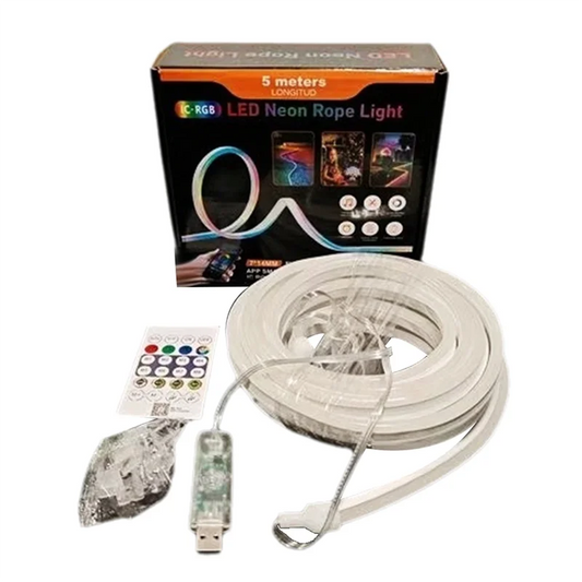RMWIN-DC5V RGBIC LED Strip Lights With Music Sync Neon Rope Light DIY RGB Atmosphere Light Strip Tape For Home Decor