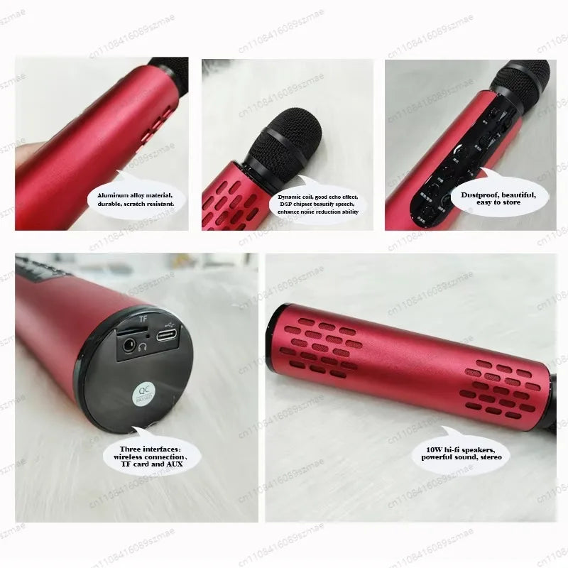 2.4G Wireless KTV Microphone Speaker， All-in-One with Professional Sound Effects， for Home Karaoke， Outdoor， Party， Portable