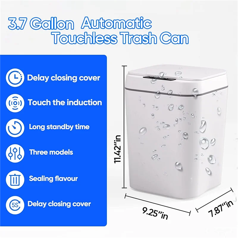Smart Touchless Motion Sensor Trash Can Gallons Bathroom Trash Can With Lid Automatic Trash Can For Kitchen