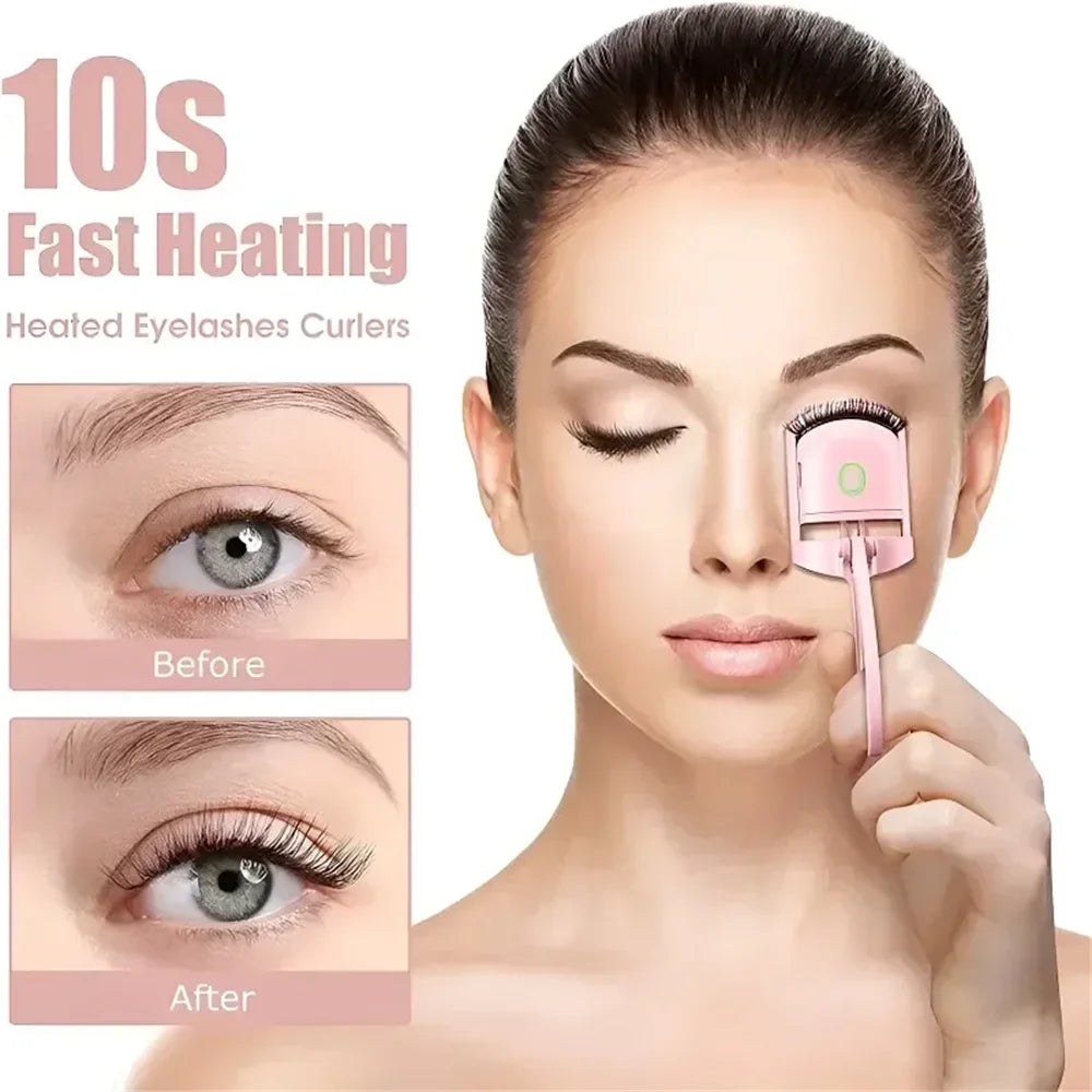 USB-Rechargeable Eyelash Curler - 2 temperature settings for customized curls that stay all day.