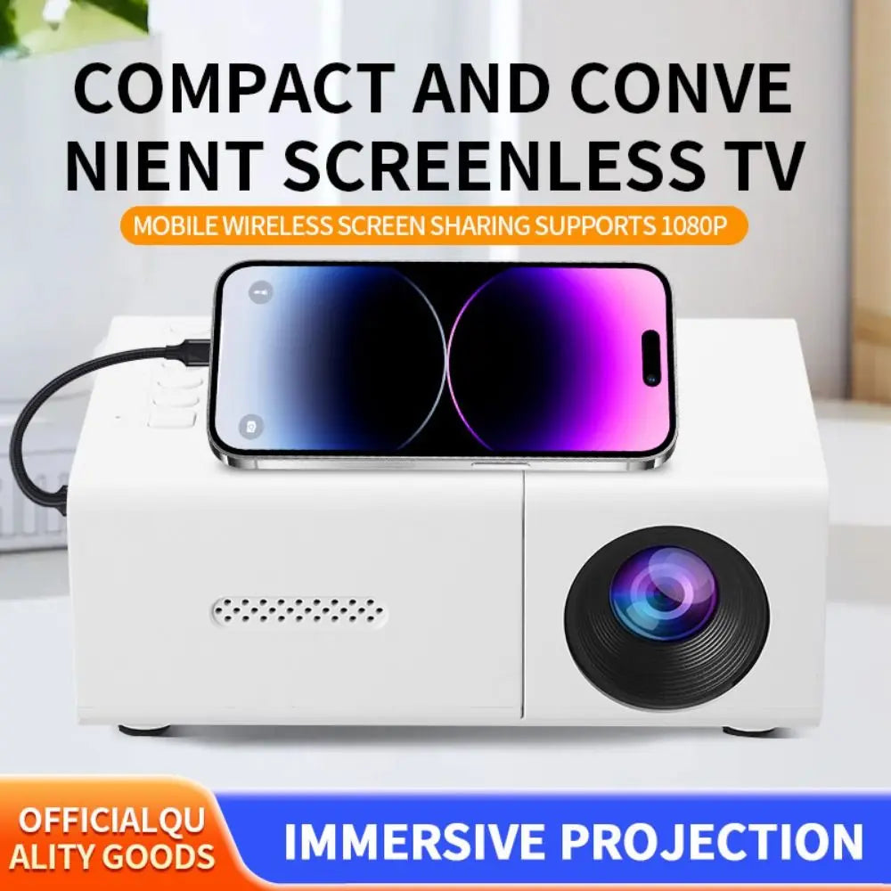 1080P Resolution Mini Projector Built-in Speaker Remote Control Home Theater Projector Halloween Gifts LCD Technology