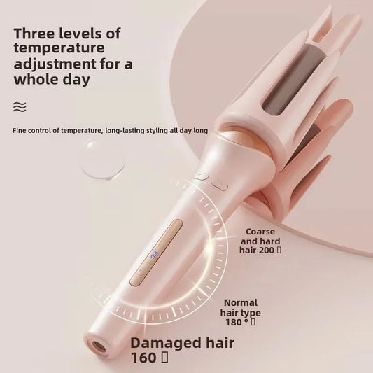 Automatic Negative Ion Curling Iron 32mm Water Wave Pattern Hair Styling Tool Prevents Heat Damage Ideal for Lazy Styling