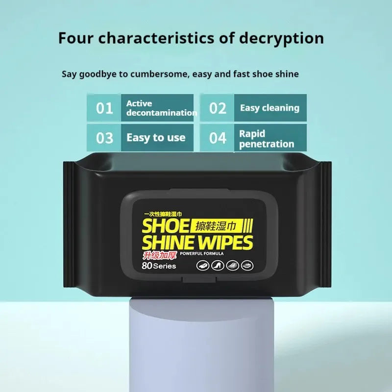 Shoe Sneaker Wipes Cleaner Quick Wipes Disposable Travel Portable Removes Dirt Stains Quick Wet Wipes for Shoe Care 80 Pcs