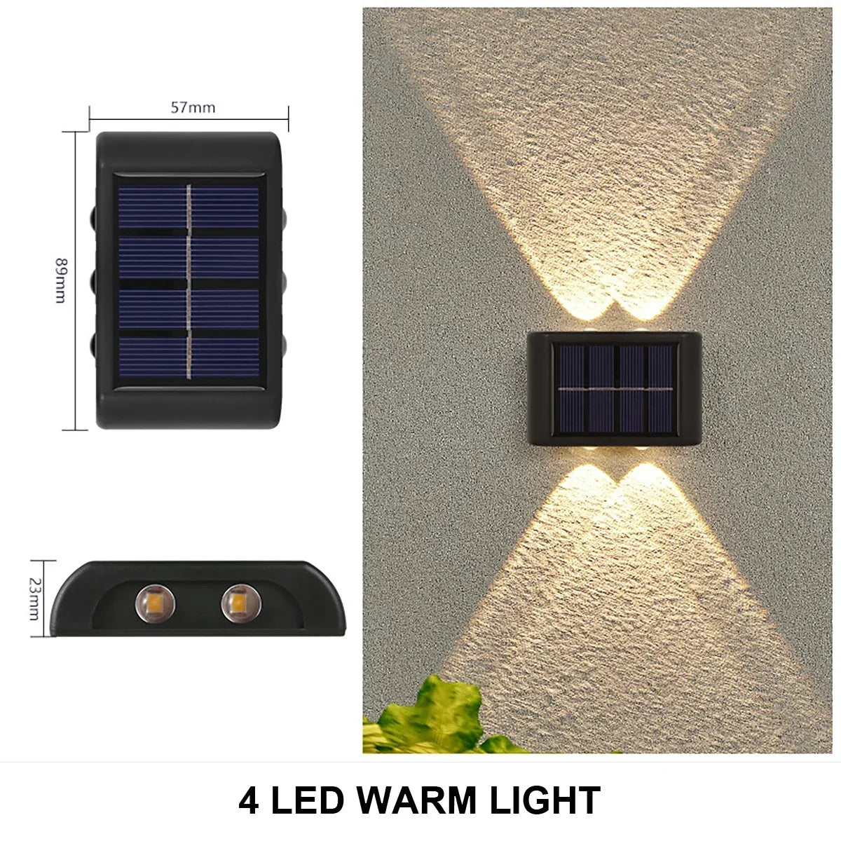 Solar Wall Lights Fence Lights Up and Down Fence LED Outdoor Waterproof Lamps Dusk to Dawn LED Lighting Wall Sconces