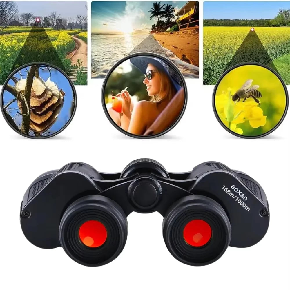 80x80 adult powerful binoculars, durable, optical glass lens for hunting, high-definition high-power for travel and sightseeing