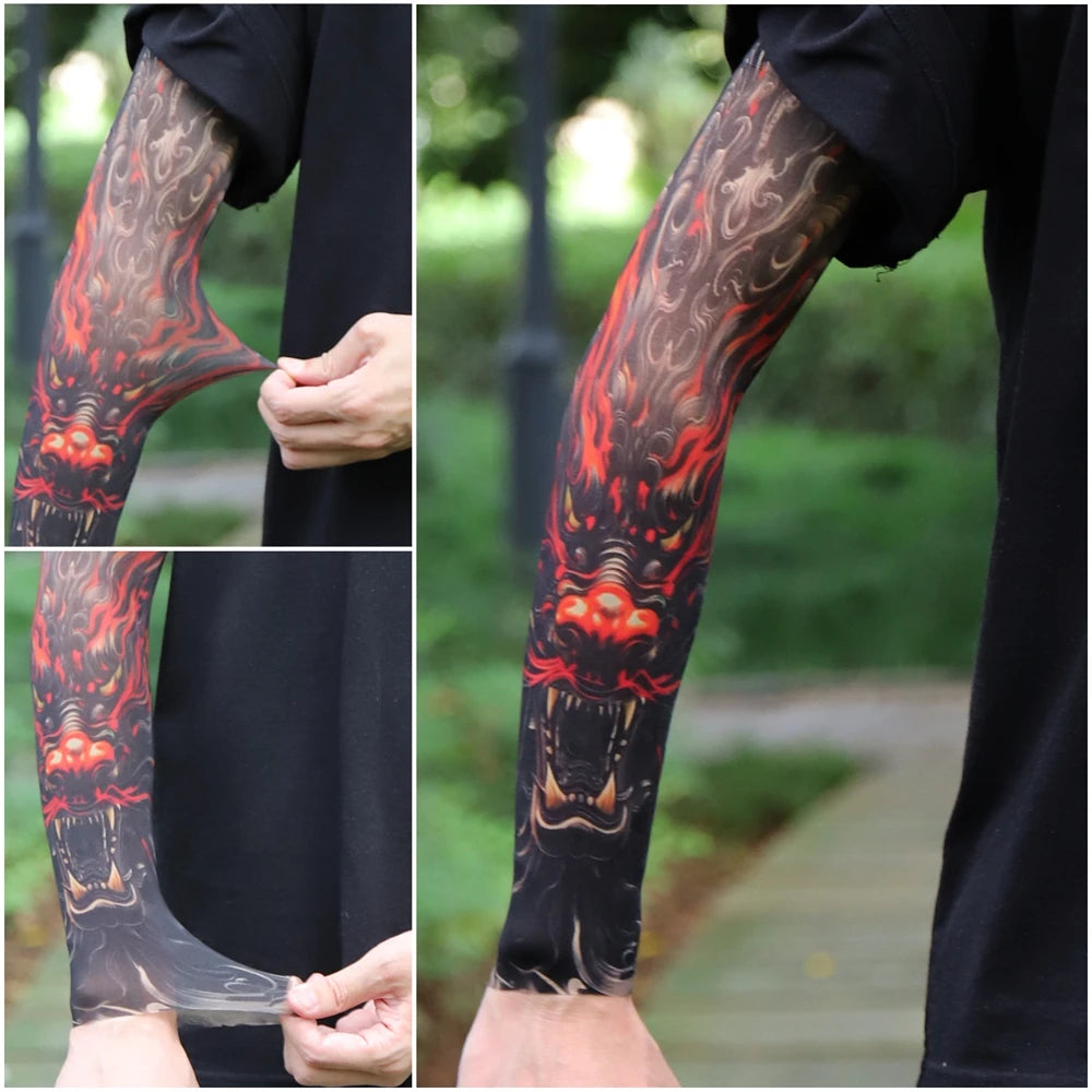 1PC Ultra thin seamle Tattoo  Sleeves Arm For Men Women Cool Travel Cycling Elastic Scratch Resistant Sunscreen Arm