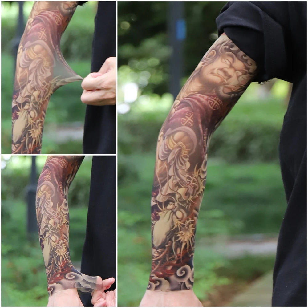 1PC Ultra thin seamle Tattoo  Sleeves Arm For Men Women Cool Travel Cycling Elastic Scratch Resistant Sunscreen Arm