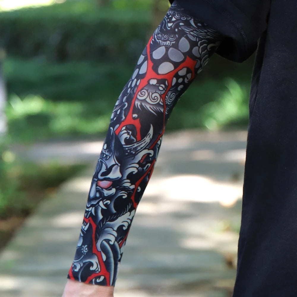 1PC Ultra thin seamle Tattoo  Sleeves Arm For Men Women Cool Travel Cycling Elastic Scratch Resistant Sunscreen Arm