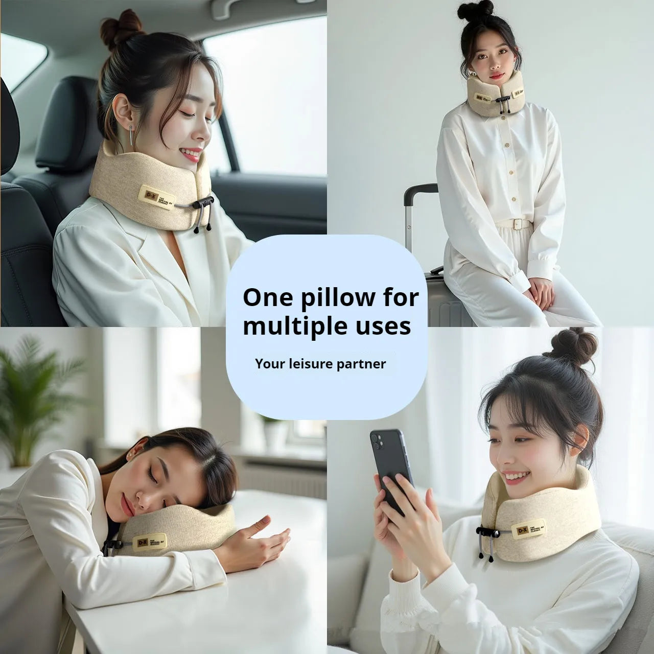Memory Foam U-Shaped Pillow Travel Neck Support Sleeping Pillow Shoulder Rest U-Cushion Airplane Trip Neck Pillow