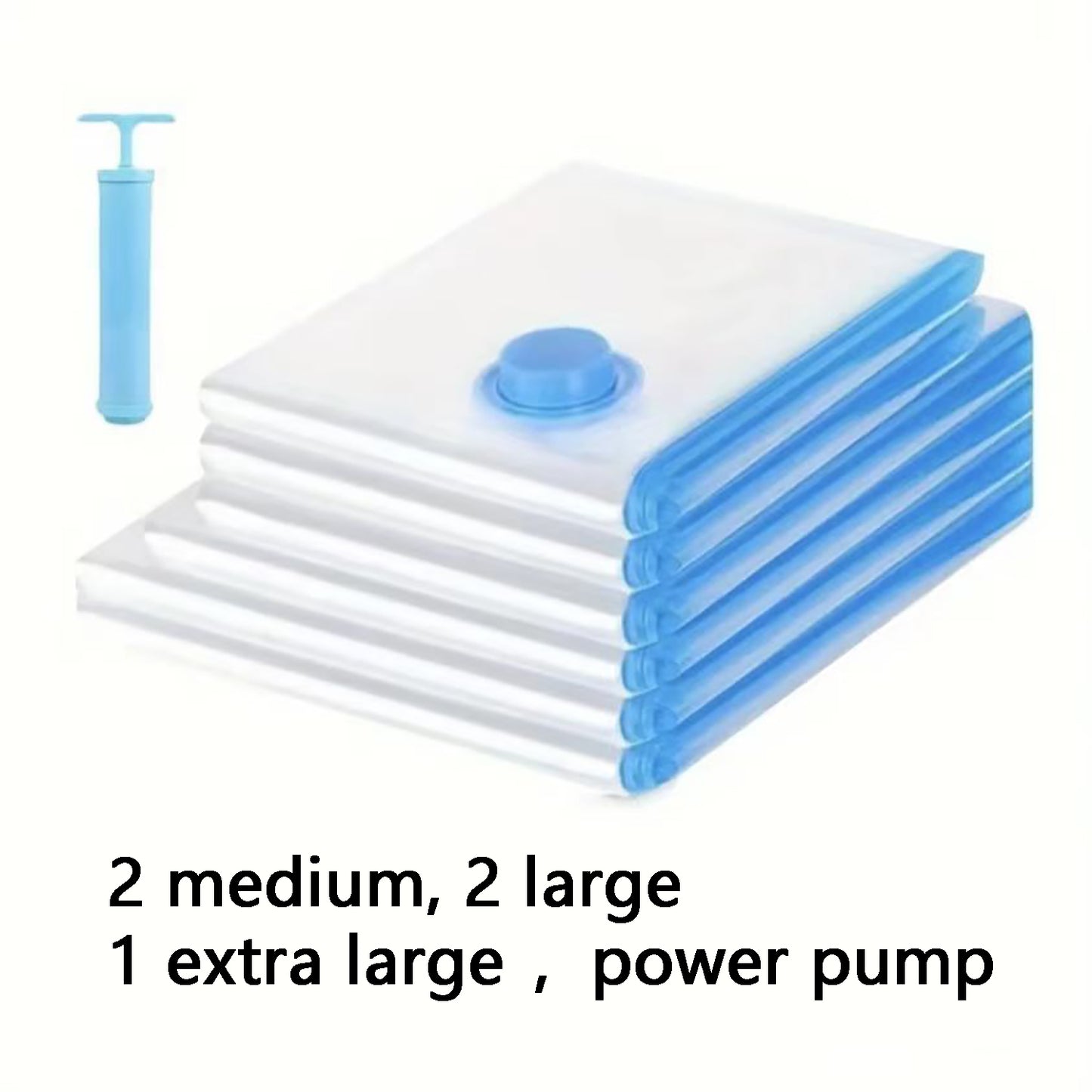 Transparent Vacuum Storage Bags with Pump for Clothes Blankets Large Compression Space Saving Ideal Travel and Organizing